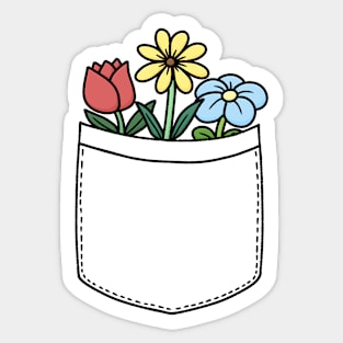 Pocket with flowers Sticker